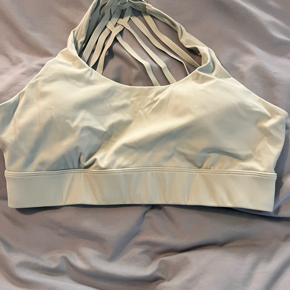 Strappy Light Green Sports Bra